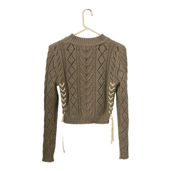 Mod On Trend Sweater Womens Medium Gray Long Sleeve Cropped Crewneck - Picture 2 of 11